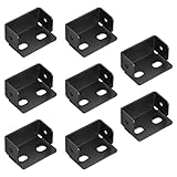 8 Stück Bettbeschlag Einhängebeschlag, Schwarz Bettverbinder Metall Bett-Winkel für Bettkonstruktionen Holz-Mittelbalken & Lattenrost Bett Mittelbalken Bettwinkel Stahl für Betten, 60x32mm Dicke 2,3mm