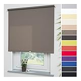Liedeco® Rollo, Spring-, Schnapprollo / 202 x 180 cm (Breite x Höhe), caffee / lichtdurchlässig, Blickdicht / viele Farben, Größen und Typen / Breiten 60-200 cm / Variable Montage möglich