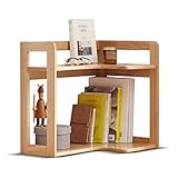 GRFIT Bücherregale 2-Tier-hölzerner Desktop-Bücherregal-Speicher-Organizer-Regale anzeigen Bücherregal for Wohnzimmer, Home Office Bücherregale Standregal