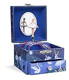 Jewelkeeper - Schmuckschachtel für Mädchen mit Musik und sich drehender Ballerina mit ausziehbarer Schublade, Glitzerdesign - Schwanensee Melodie