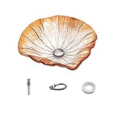 Waschbecken Handwaschbecken Arbeitsplatte Waschbecken gelb gehärtetes Glas Handgemalte Wasserfall-Auslaufbecken Badezimmerspüle Set Aufsatzwaschbecken (Color : B)