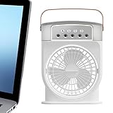Tragbare Mobile Mini Klimaanlage | Verdunstungs-Luftkühler-Ventilator mit Wasserkühlung | Schreibtisch-Kühlventilator mit 600ml Wassertank | Tischventilator mit 7 Farben Licht, 3 Geschwindigkeiten