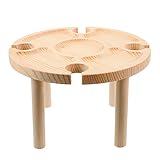 Yardwe 1-Teiliger Tisch Mini-Picknick-Schreibtisch Holz-Picknickbrett Tragbarer Tisch Im Freien Picknick-Tisch Im Freien Mini-Weingläser Zusammenklappbarer Schreibtisch