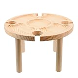 Yardwe 1-Teiliger Tisch Mini-Picknick-Schreibtisch Holz-Picknickbrett Tragbarer Tisch Im Freien Picknick-Tisch Im Freien Mini-Weingläser Zusammenklappbarer Schreibtisch