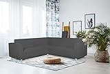 Italian Bed Linen Dehnbarer Spannbezug für Sofas Dahlia, 92% Polyester, 8% Elastometer, Dunkelgrau, 350-450 cm