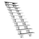 Außentreppe DOLLE Gardenstep mit 11 Stufen (Geschosshöhe: 203,5-247,5 cm) │ 120 cm Stufenbreite │ Stufenauflage Gitterrost │ ohne Steiggeländer