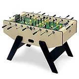 TEMKIN Tischfußball-Tisch, Tischfußball, Holz, Familienspiel, Fußball-Spieltisch, solide und stark, klassischer Fußball-Spieltisch, Standard-Fußballmaschine mit acht Stangen, 139 cm x 74 cm