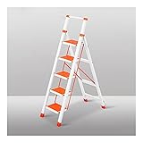 TEmkin Step Ladders 5-Stufen-Leiter mit Sicherheitshandgriff und breitem Pedal-Tritthocker, modernes, schlankes Design, Titanstahlleitern, 5,4 Fuß, 330 Pfund K