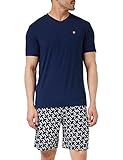 Tommy Hilfiger Herren Pyjama-Set Kurz, Blau (Carbon Navy/Amd Carbon Navy), L