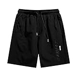 Dhyuen Herren Cargohose Shorts Sommer Freizeit Freizeithose Laufshorts Casual Outdoor Sporthose Laufshorts Shorts Herren Casual Einfarbig Sommerhose Herren Sommer Sport Hose Für Männer（XL,4-Black）