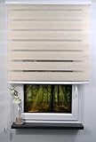 Doppelrollo, Duo Rollo Blickdicht Seitenzugrollo Fenster Tür Jalousie mit Alu Kassette Beige 250 cm (Beige, 120 x 250 cm)