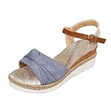 Hohe Sandalen für Frauen Farbblock Knoten Detail Espadrille Riemen Keilsandalen für Frauen Lässige offene Zehen Sandalen Römische Plateau Sandalen, grau, 39.5 EU