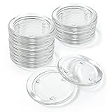 SENENQU 16 Stück Klare Untersetzer Glas für Kerzen- Kerzenhalter Stumpenkerzen - Kerzenuntersetzer Glas Rund Ideal für Spa-Dekorationen, Hochzeiten, Partys, Heimdekoration