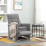 BULANED Relaxsessel, Kinosessel, Fernsehsessel, Ohrensessel, Recliner Chair, Relaxsessel & -liegen, Heimkino Sofa, Hellgrau Wildleder-Optik