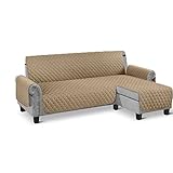 HJKLW Couch-Schonbezug, L-förmiger Sofabezug, Schnittcouch, Chaiselounge-Bezug, Möbelschutzbezug für Heimdekoration, 1 Stück,Braun,240x270 cm Left