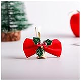 MeiYeAE 20 Stück Weihnachtsschleifen Dekorative Bowknot mit Glöckchen Weihnachts Schleifen Zierschleifen Geschenkschleifen Hängende Bögen für Weihnachtsbaum Weihnachtsdeko 1 Glocke 4#