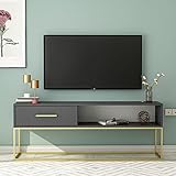 moebel17 TV-Schrank, Fernsehtisch,TV Lowboard, TV Tisch,Sideboard,Mira,stehend, Anthrazit Gold mit Gestell aus Metall, Holz, mit Tür viel Stauraum, für Wohnzimmer,160 x 60 x 35 cm, 9222