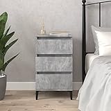 LAPOOH Nachttisch, Nachtschrank, Nachtkästchen, Bedside Table, Komodenschrank, Nachtkommode, Beistelltisch, Nightstand, Schlafzimmer Möbel, Betongrau 40x35x70 cm Holzwerkstoff