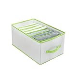 sprecenk Ordnungssystem Organizer Kleiderschrank, 12 Gitter Aufbewahrungsboxen Schubladen Organizer, 2 Stück Faltbare Hosen Aufbewahrung Kleideraufbewahrung für T-Shirts, Shorts, Babykleidung, Grün