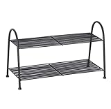 Schuhregal Platzsparend Schuhregal Aus Metall, Schuhablage Für Wohnzimmer, Eingangsbereich, Flur Und Garderobe Schuhschrank (Color : Nero, Size : 64 * 28 * 37cm)