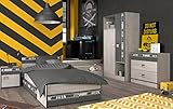 Jugendzimmer Fabric 20 mit Gamertisch 6 teiliges komplett Gaming Zimmer in Esche - Grau von Parisot