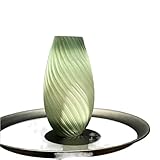 Vasen Matte Textur Green Ripple Belly Glasvase Farbe Wohnzimmer Blumenarrangement Bodendekorationen Bodenvase Hydrokultur Trockenblumen Ornamente Vase/Blumenvase (Color : B)