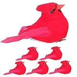 ABOOFAN 6 Stück Weihnachtsdekoration Heimdekoration Statuen Für Den Außenbereich Künstliche Rote Vögel Für Kränze Vogelstatue Künstliche Vögel Zum Basteln Gefälschte