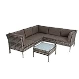 HUIJK Sitzgruppe Rattan Gartenmöbel Polyrattan Set Garten-Lounge Gartenset Essgruppe