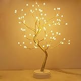 Kinamy LED Lichterbaum, Bonsai Baum Licht Warmweiß Verstellbare Äste, 108 LED Baum Lampe Dekobaum Belichtet Baumbeleuchtung Innen Deko,USB/Batteriebetrieben