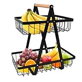 NA 2-stöckiger Obstkorb, Obstschalenhalter, Brotkorb, Gemüseregal, abnehmbarer Obsthalter für Obst, Gemüse, Snacks zu Hause, Küche, Büro, mit Schraubendreher