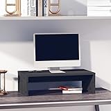 TEKEET Home Furniture Monitorständer grau 50x27x15cm Massivholz Kiefer