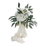 Warmhm Hochzeitsstrauß Weißes Dekor Handdekor Blumensträuße Für Die Hochzeit Rustikaler Blumenstrauß Hochzeitsblumendekor Romantischer Hochzeitsstrauß Emulationsstrauß Schmücken