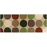 Salonloewe Fußmatte waschbar Dots Pattern Green 75x190 cm Läufer Flur-Teppich Eingangs-Matte Wohn-Teppich mit Design