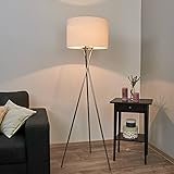 Lindby Dreibein Stehlampe 'Fiby' (Modern) in Weiß aus Textil u.a. für Wohnzimmer & Esszimmer (1 flammig, E27) - Stehleuchte, Floor Lamp, Standleuchte, Wohnzimmerlampe, Tripod, Wohnzimmerlampe