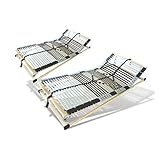 Matratzen Perfekt 7-Zonen Lattenrost orthopädisch, 90 x 200 cm, 2er Set – Lattenrahmen mit Kopf- und Fußverstellung, Härte-Regulierung, Kautschukaufhängungen und 42 Leisten