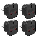 Jooheli Adapter UK auf DE, 4 Stück UK auf DE Adapterstecker, UK to EU Adapter, UK Auf eu Adapter, Stecker Adapter UK auf EU, UK EU Adapter, Adapter England Deutschland Stecker, für Hause, Reisen