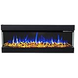 GLOW FIRE Elektrokamin mit Heizung Insert 36' Wandkamin,elektrischer Kamin mit LED-Licht, zuschaltbarem Heizlüfter & Fernbedienung, Multi-Color LED-Technik und Heizfunktion 1600 W, Breite 93 cm