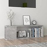 BULANED TV-Schrank, Wohnzimmertisch, Fernsehschrank, Fernsehregal, TV Lowboard, TV-möbel, Betongrau 100x24x32 cm Spanplatte