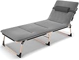 MIXMEY Loungesessel Multifunktionaler Liegestuhl Loungesessel Klappsessel Loungesessel Einzelbett Home Office Pause Nickerchen Bett Multifunktionaler Liegestuhl (Farbe: Grau)