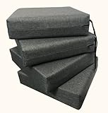 HIGH LIVING Orthopädisches Sitzkissen Stuhlkissen Sitzerhöhung mit Reißverschluss Stoffbezug 10 cm Dick Ergonomische 40x40x10 cm Sofa Stuhl Bodenkissen Grau (2er-Pack)