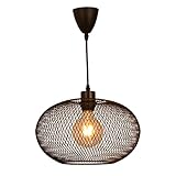 Deckenleuchte, E27 Retro Pendelleuchte, Schwarze Deckenlampe Metall, Retro Deckenleuchten Lampenschirm, Industrieller Stil Pendellampe, Ø310mm, Max 60W, für Schlafzimmer,Esszimmer,Wohnzimmer,Flur-C