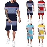 Lederrock Western 2-teiliges Sport-Set für Herren, T-Shirt und Shorts, Mesh-Trainingsanzug-Outfits Jogginganzüge