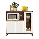 hongbanlemp Sideboard Modern Minimalistisches Restaurant Tee Schrank Nordic Massivholz Eckschrank Wohnzimmer Weinkabinett Küche Mikrowellenschrank (Color : A-80cm)