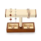 Oirlv Multifunktional Massivholz T-Bar Schmuckständer für Organizer Schmuck Uhr Armband Halskette