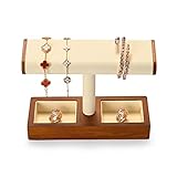 Oirlv Multifunktional Massivholz T-Bar Schmuckständer für Organizer Schmuck Uhr Armband Halskette