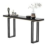 monque Schwarzer Eingangstisch, Quadratischer Konsolentisch, Sofa-beistelltisch Im Wohnzimmer, Flur, Couchtisch Mit Eisengestell, Dekorativer Beistelltisch(Size:80 * 30 * 80CM,Color:schwarz)