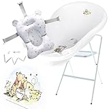 Primabobo Babypflegeset Bade-Set für Babys Winnie Puuh Kleinkinder von Teile Badewanne mit Badekissen Ablaufschlauch Gestell (4-Set)