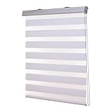 Ventanara® Doppelrollo Weiß mit Kassette Aluminium Duorollo Rollo Rolljalousie 160 x 160 cm