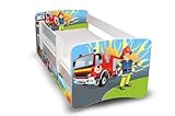 Best For Kids Kinderbett 80x160 mit Rausfallschutz + Schublade 44 Designs (Feuerwehr)