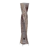 Lindby Rattan Stehlampe, Stehleuchte Höhe 150 cm mit Fußschalter, Standleuchte 2 flammig, E27 Fassung max. 60W, ohne Leuchtmittel, Ethnostyle